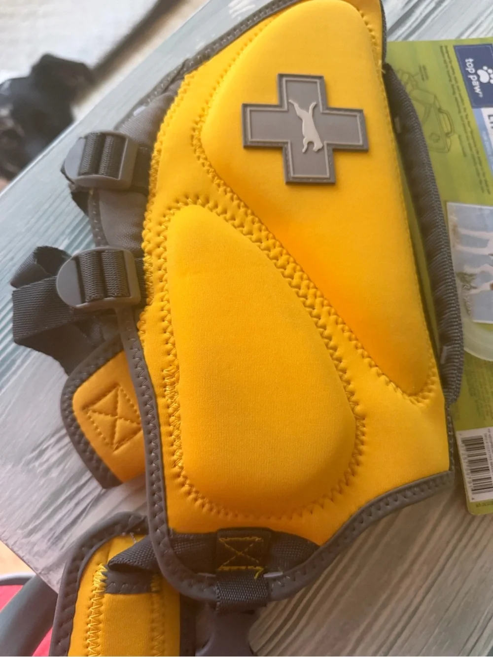 Top Paw Yellow and Gray Neoprene Dogs Life Jacket Vest